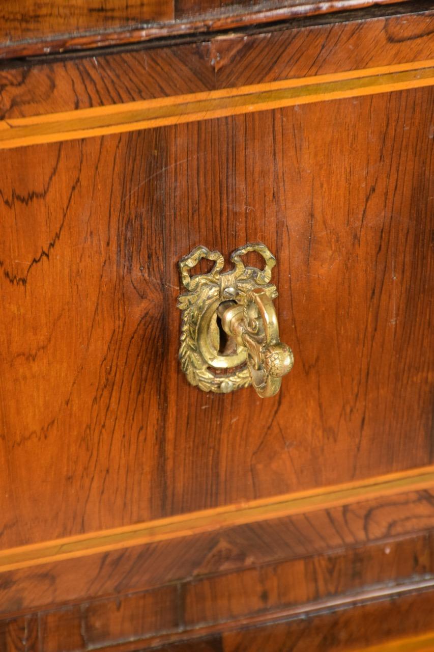 Veneer Louis XVI Chest of Drawers in Rosewood with Siena Yellow Marble For Sale