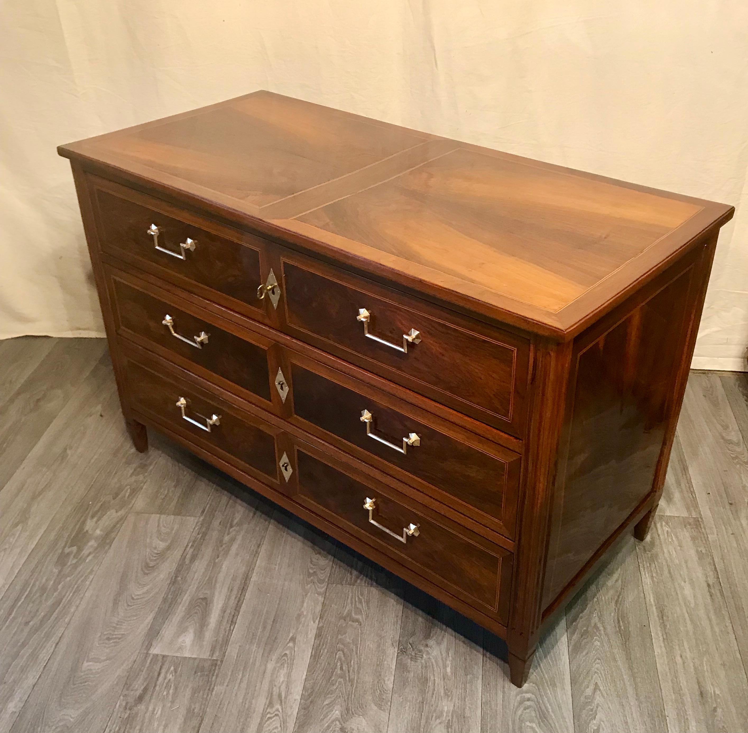 Inlay Louis XVI Chest of Drawers, South German 1780, Walnut For Sale
