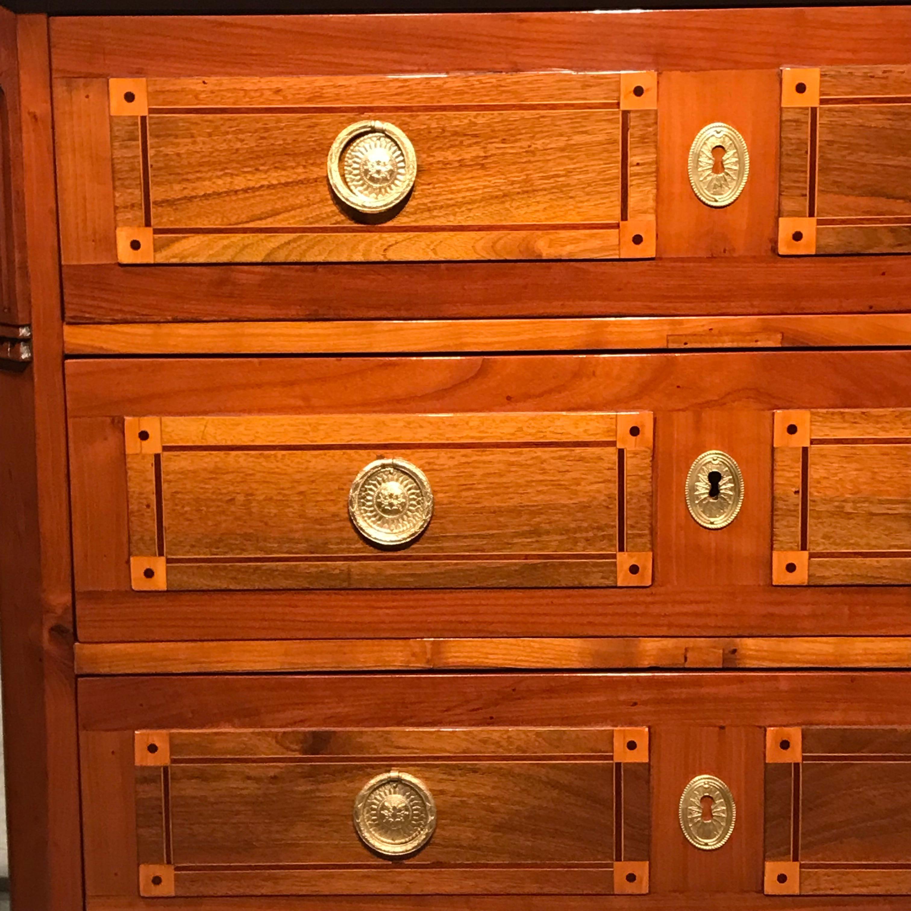 Veneer Louis XVI Chest of Drawers, South Germany 1780