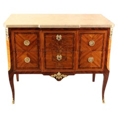 Louis XVI Kommode mit Marmorplatte, Frankreich 1780