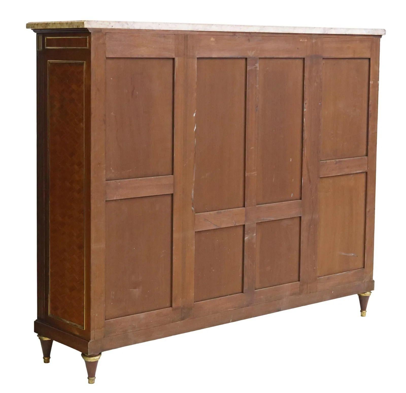 Maison Jansen Style, Louis XVI, Chinoiserie, Mahogany, Black Lacquer, Parquetry For Sale 14