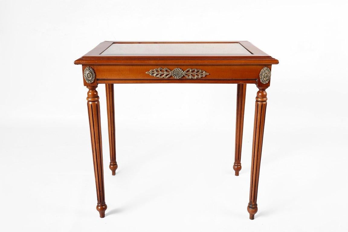 European Louis XVI Classic Nesting Coffee Tables, Hand Drawn '3 TABLES', 20th Century For Sale