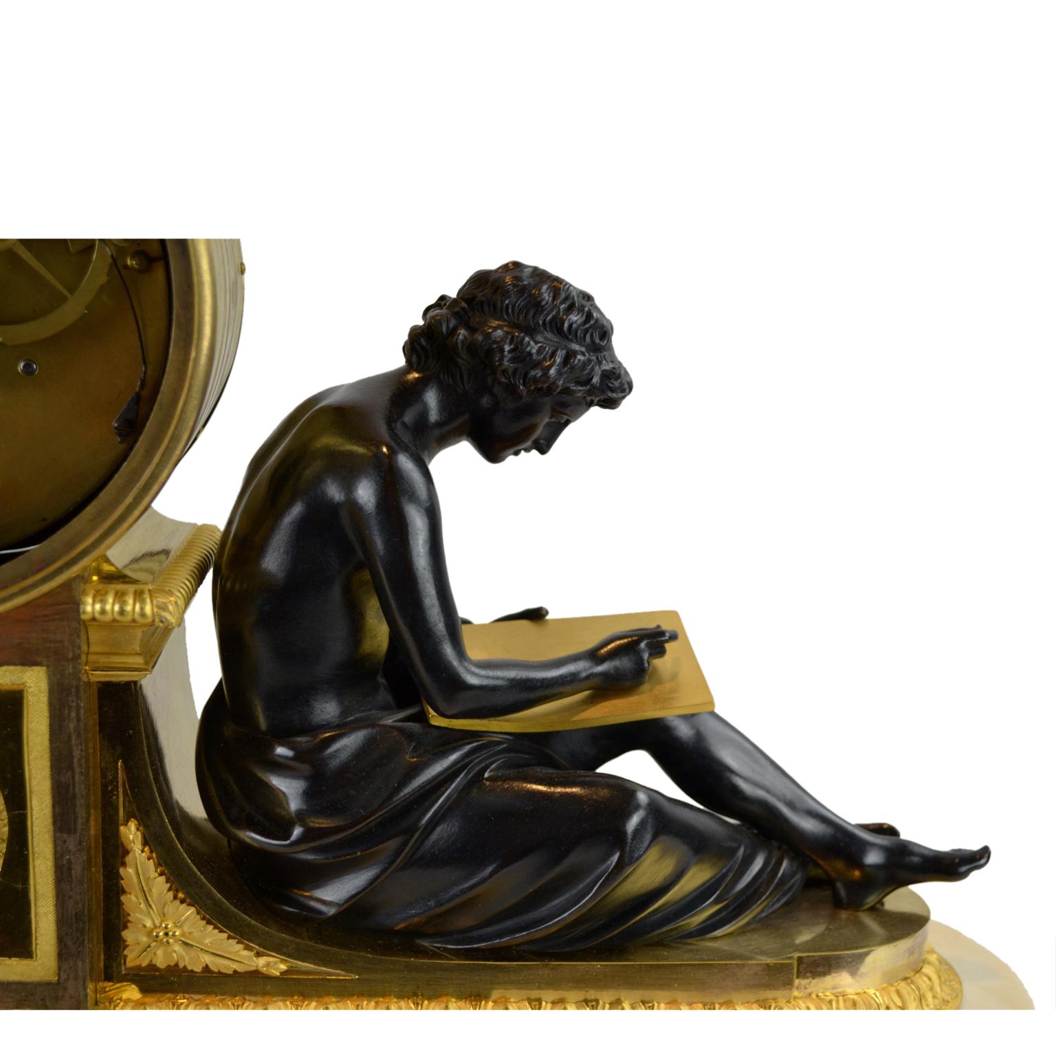 Louis XVI Clock Depicting L’Etude 'Learning' et La Philosophie 'Philosophy' For Sale 4