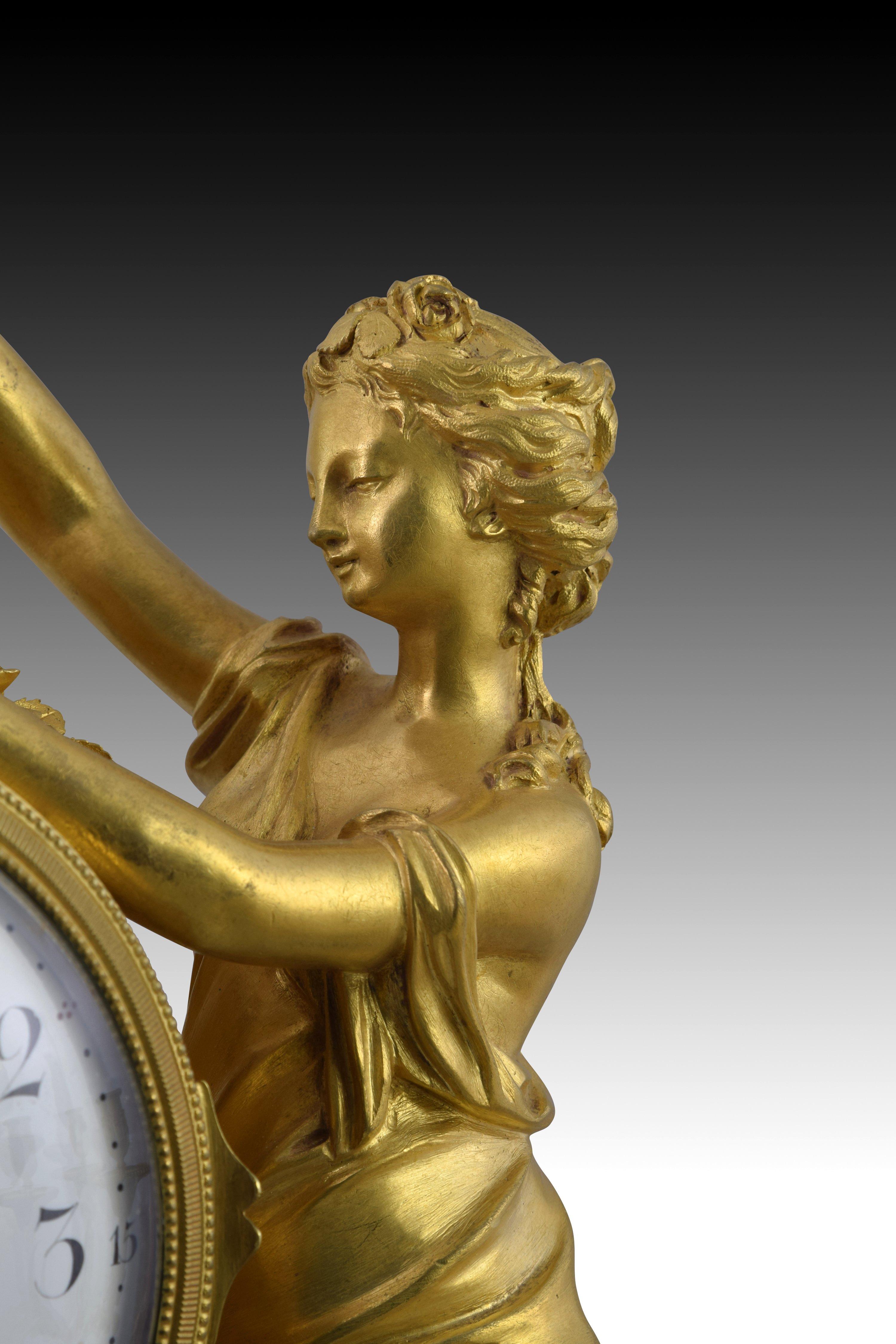 Louis XVI-Uhren und Kronleuchter. POCHON. Paris, um das späte 18. Jahrhundert im Angebot 3