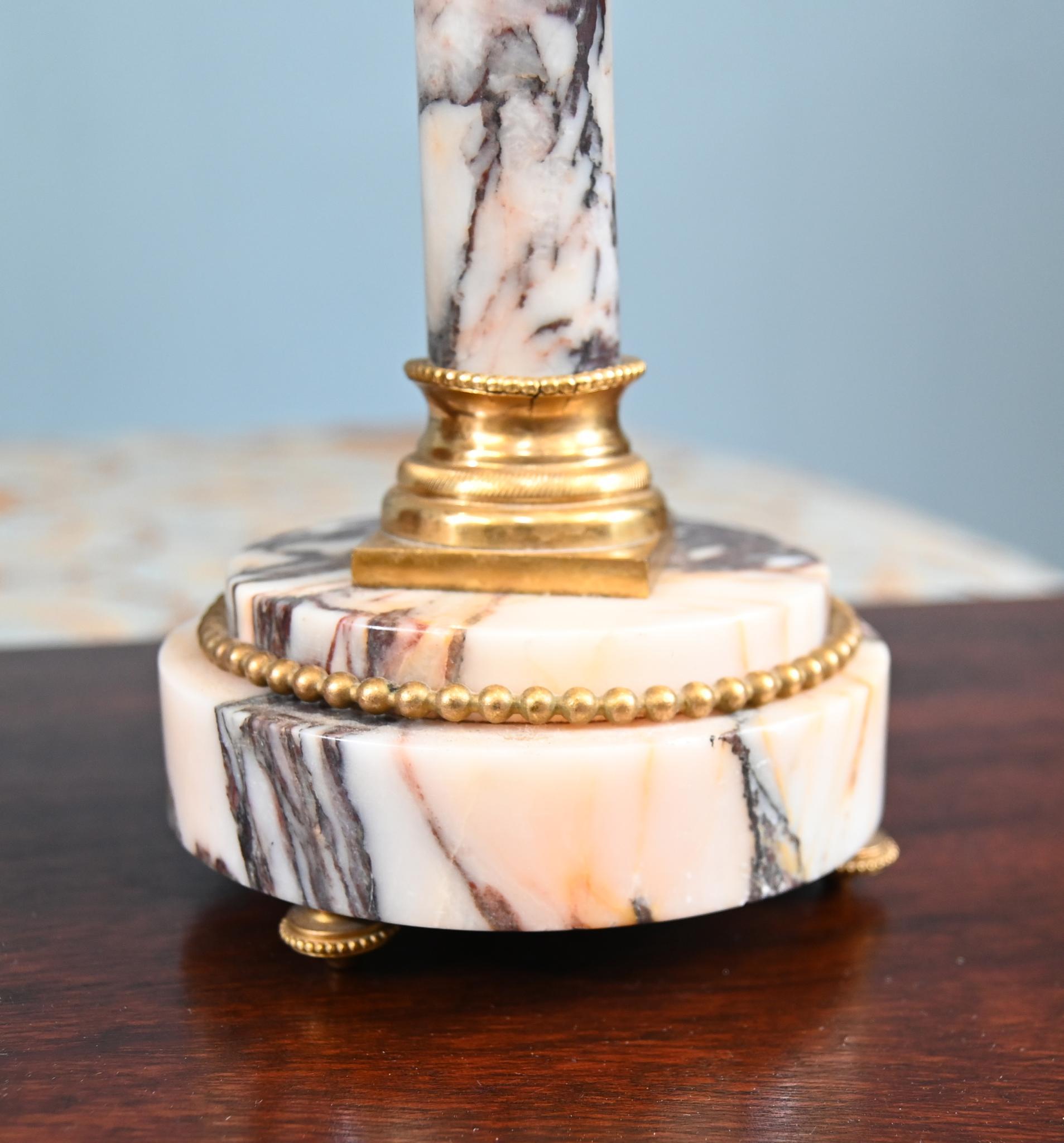 Louis XVI Clock Set Garniture Marble Gilt Candelabras French 1890 For Sale 8