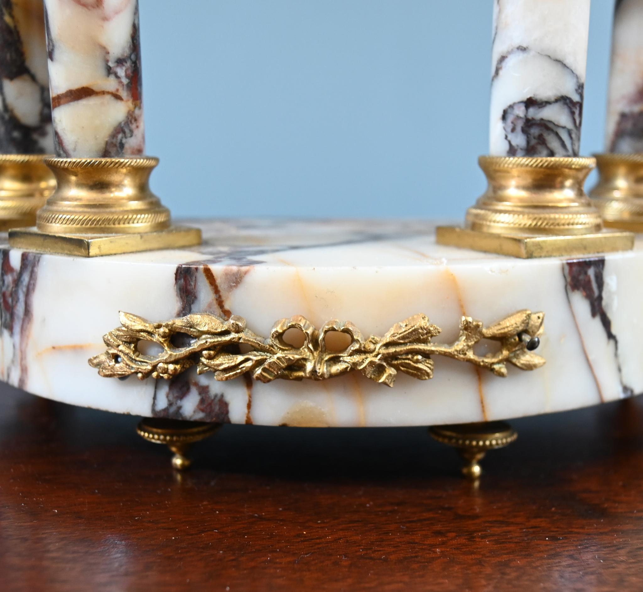 Louis XVI Clock Set Garniture Marble Gilt Candelabras French 1890 For Sale 13