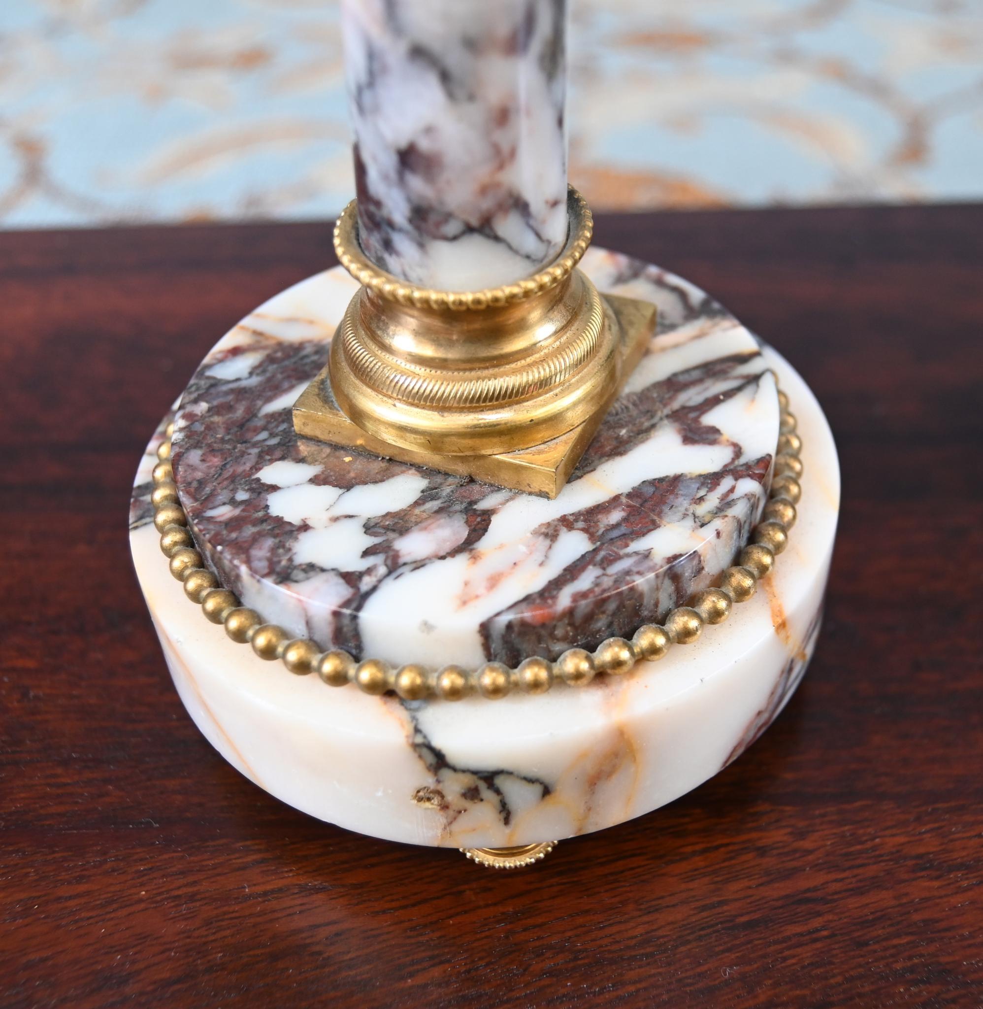 Late 19th Century Louis XVI Clock Set Garniture Marble Gilt Candelabras French 1890 For Sale