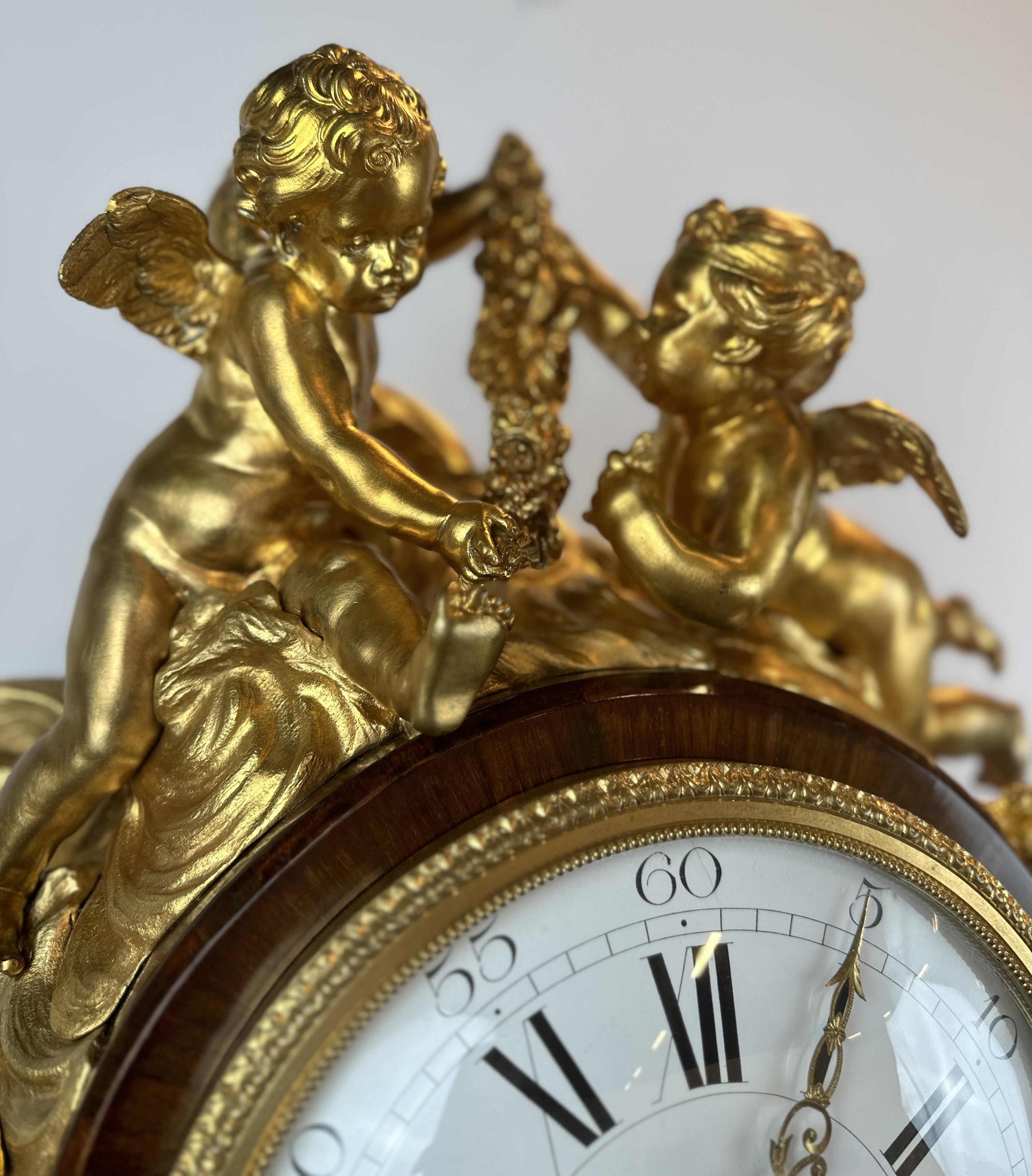 Louis XVI Clock Signed E. Khan After Jean-Henri Riesener 230 Cm In Good Condition For Sale In OŻARÓW MAZOWIECKI, PL