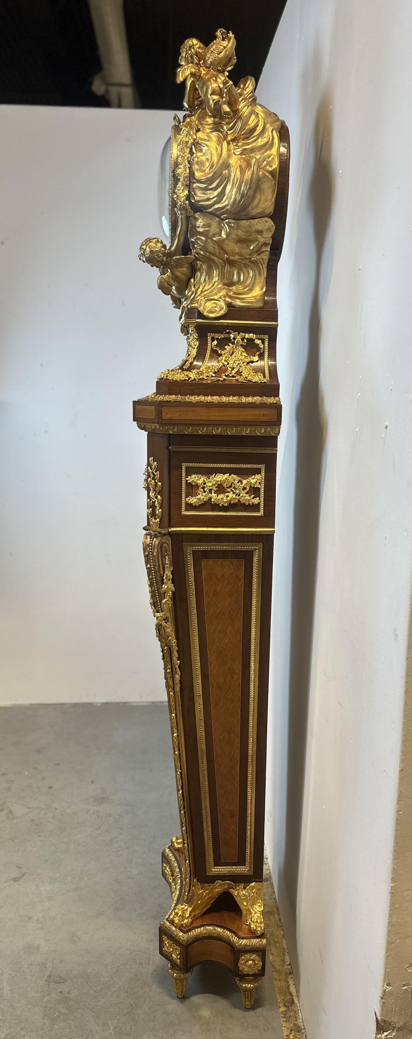 Louis XVI Clock Signed E. Khan After Jean-Henri Riesener 230 Cm For Sale 5