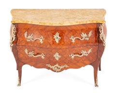 Louis XVI Commode Bombe Chest Drawers Parquetry