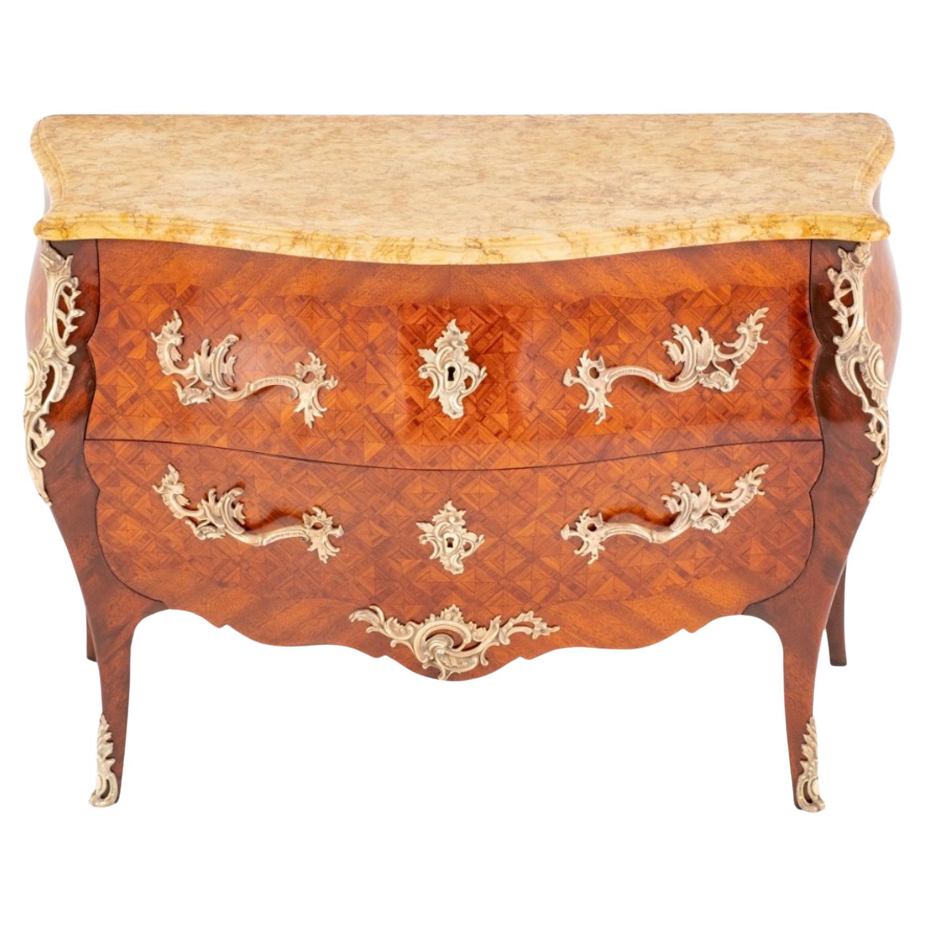 Louis XVI Commode Bombe Chest Drawers Parquetry For Sale