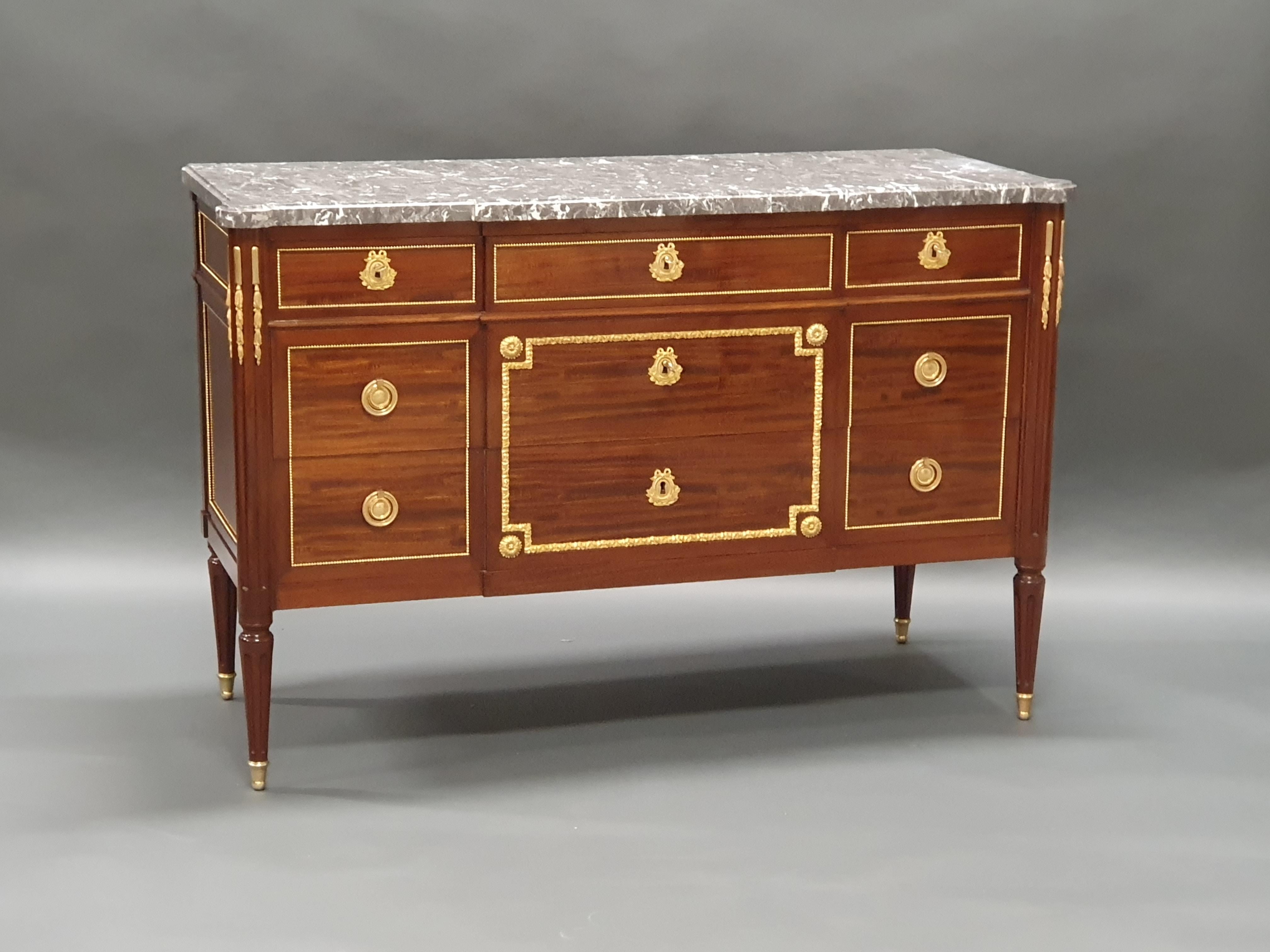 French Louis XVI Commode Stamped Rinck In Paris After A Riesener Model
