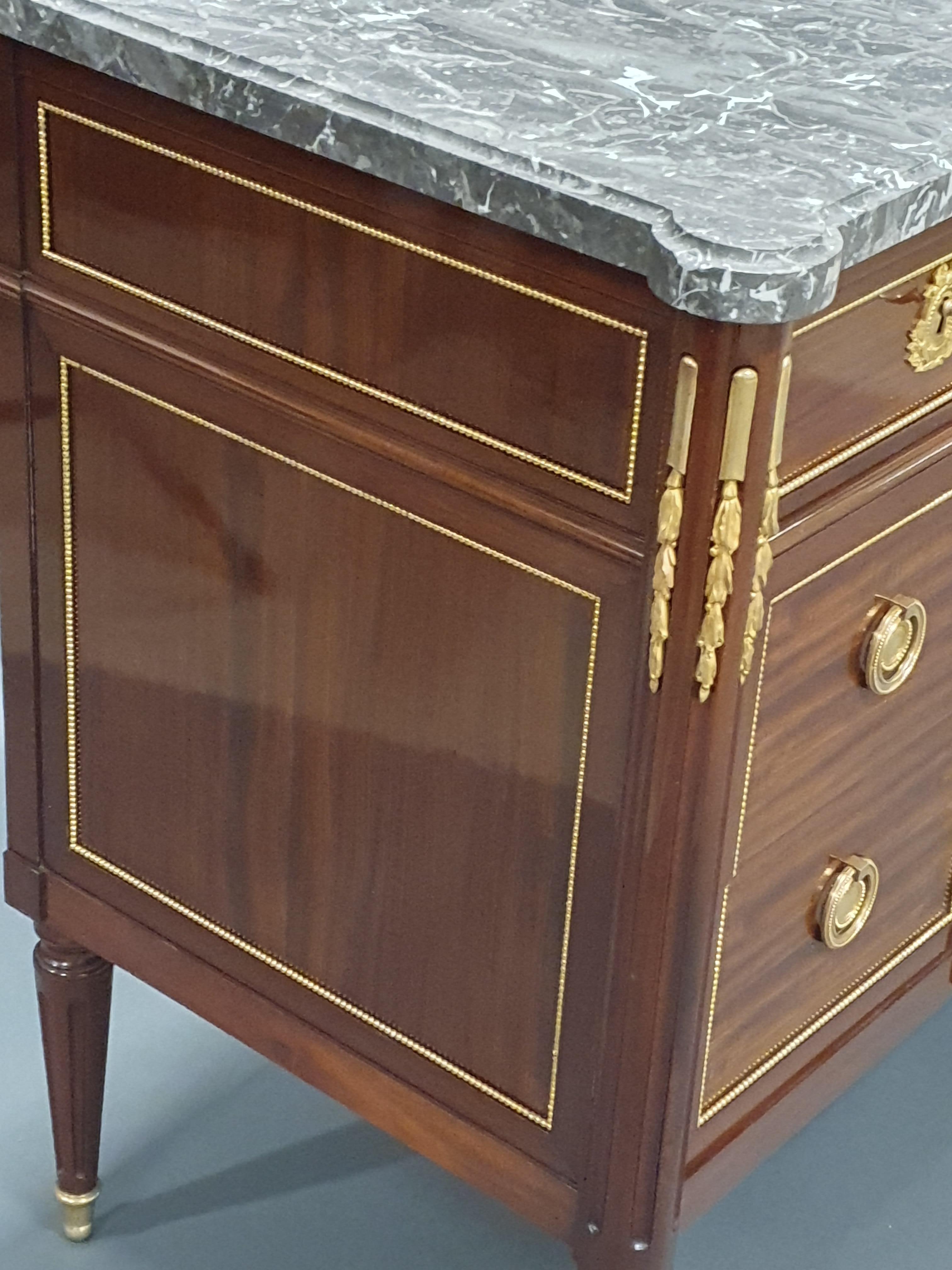 20th Century Louis XVI Commode Stamped Rinck In Paris After A Riesener Model
