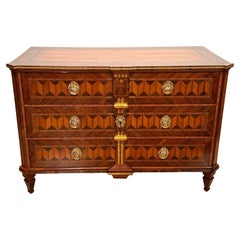 Louis XVI. Commode, Walnut, Cherry and Gold-Plate, Vienna, Austria circa 1790