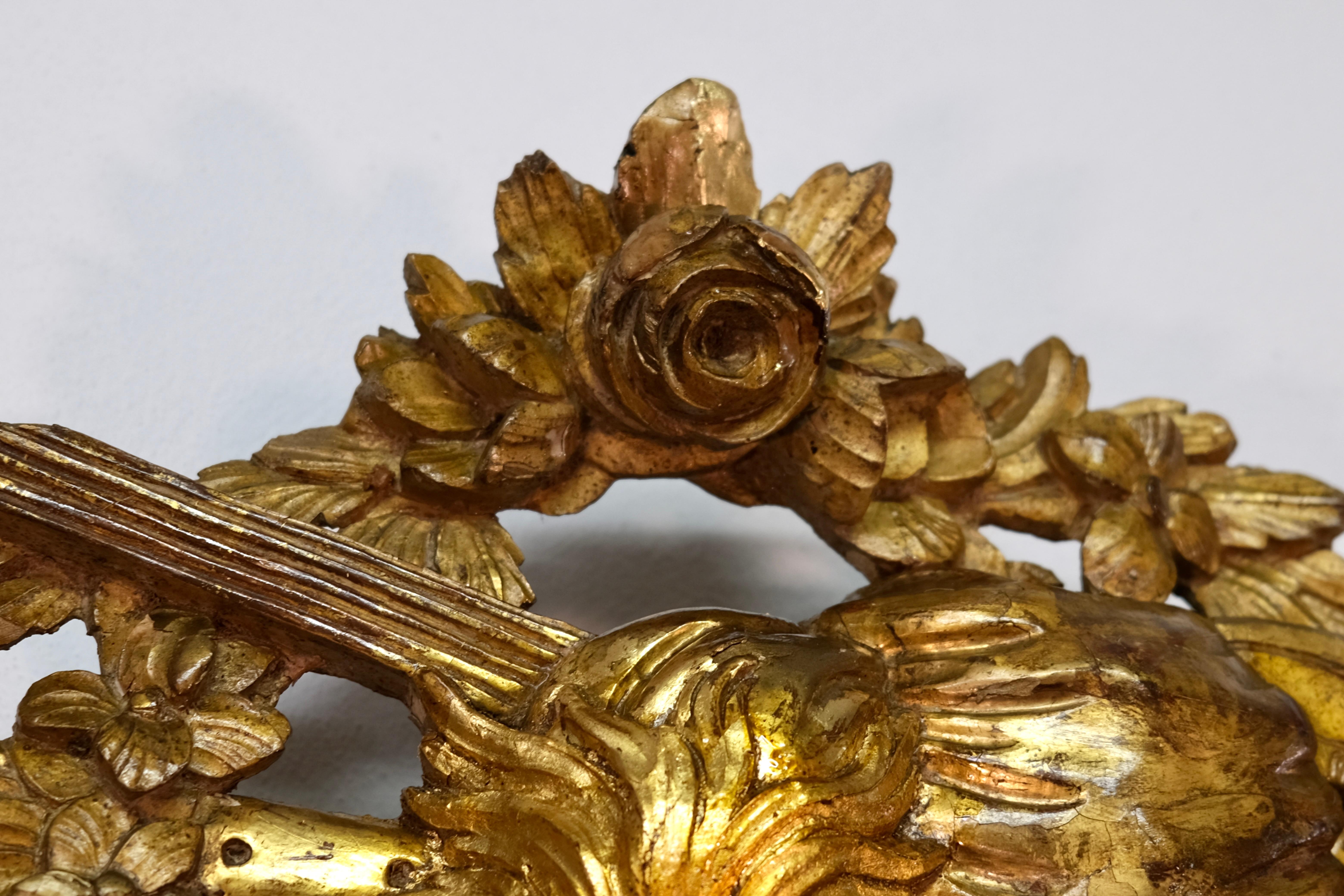 Louis XVI Console and Mirror Set, Gilded Wood with Marble, France circa 1780 For Sale 5