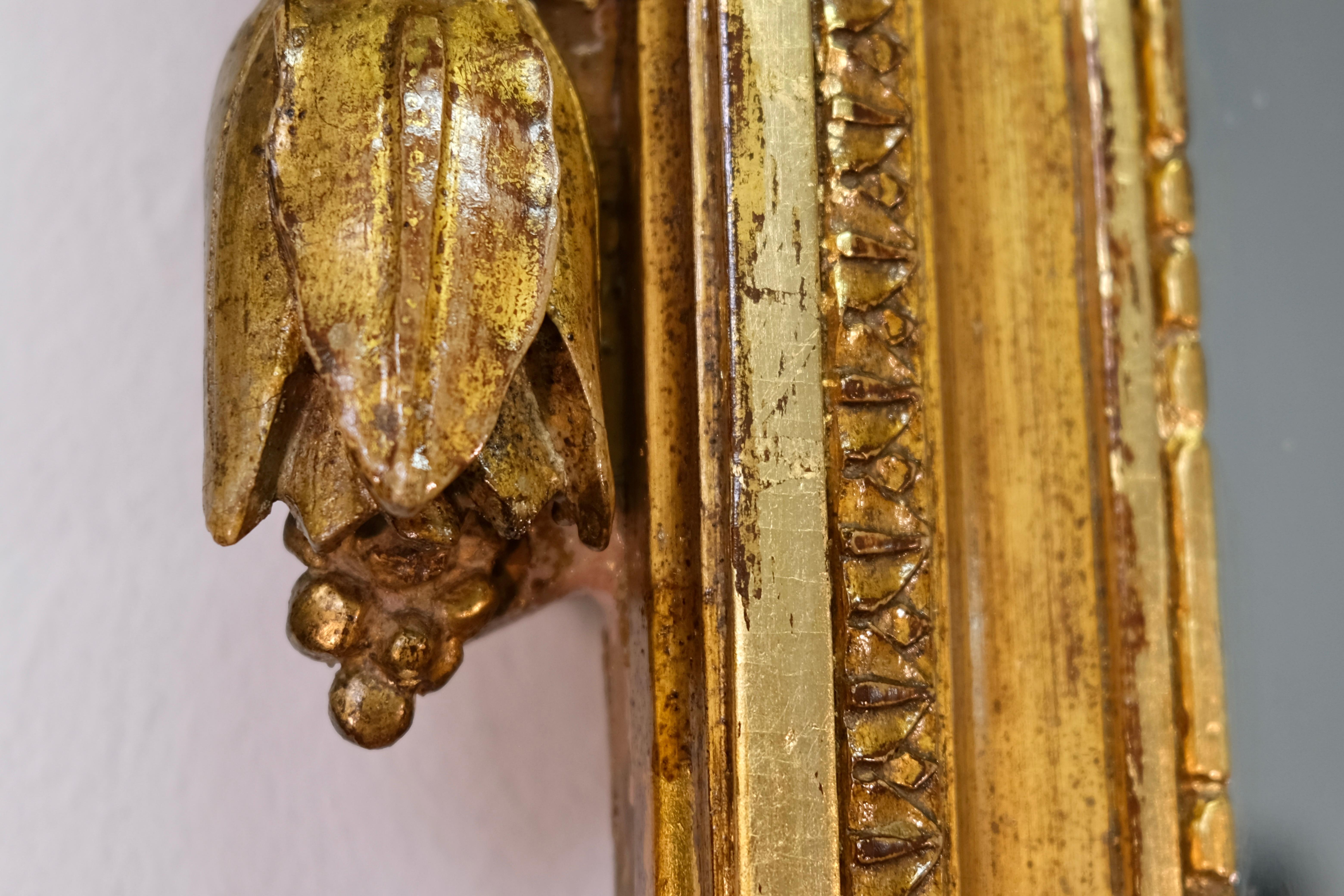 Louis XVI Console and Mirror Set, Gilded Wood with Marble, France circa 1780 For Sale 6