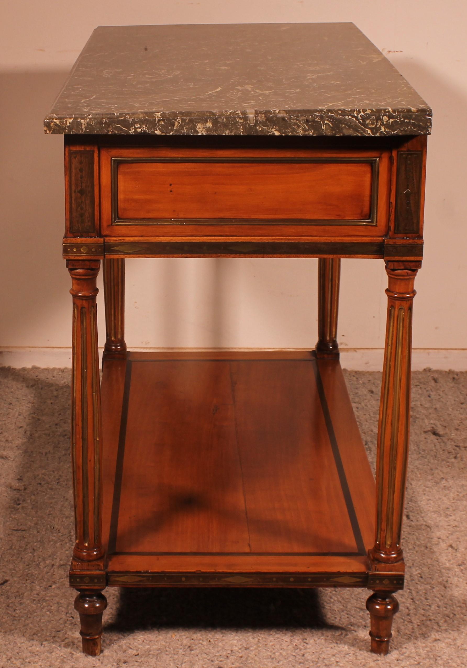 Louis XVI Console in Cherry Wood, 18th Century Stamped Lm Pluvinet For Sale 5