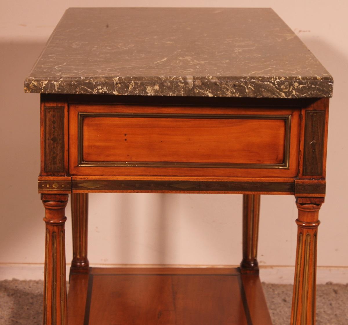 Louis XVI Console in Cherry Wood, 18th Century Stamped Lm Pluvinet For Sale 6
