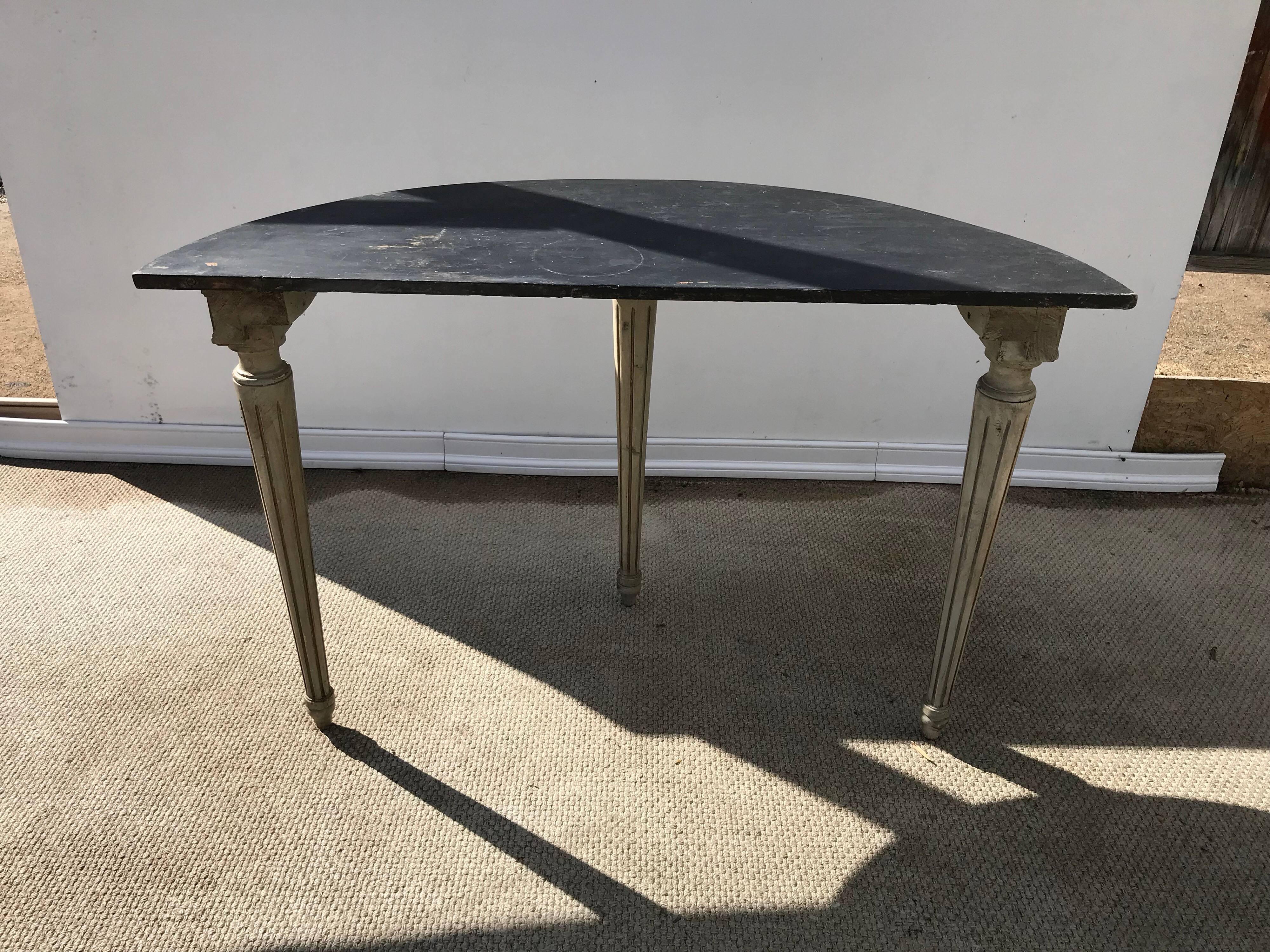 Louis XVI Console in French Gray Paint 2