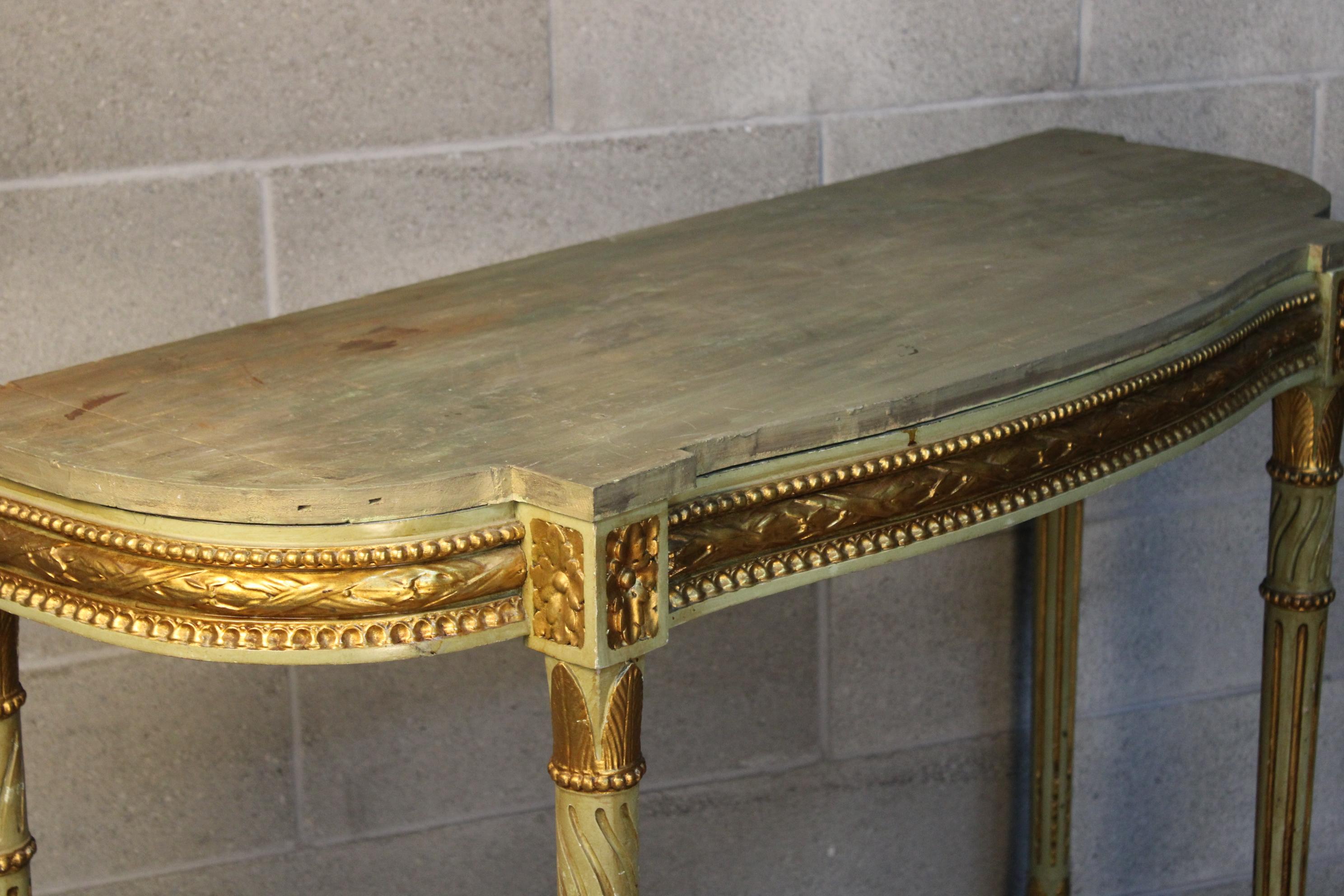 Louis XVI style gilded Console Table circa 1870 Italy  8