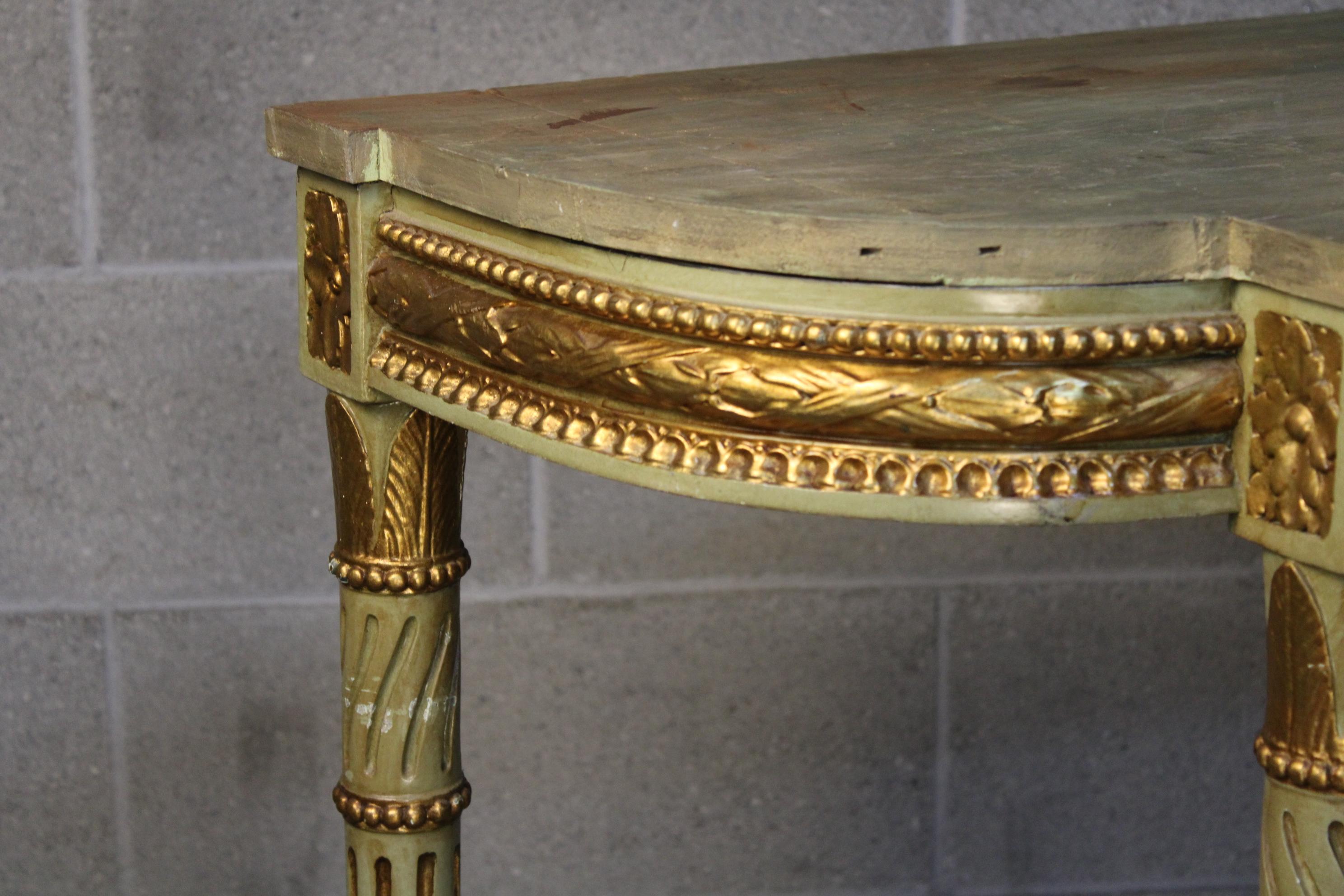 Louis XVI style gilded Console Table circa 1870 Italy  9
