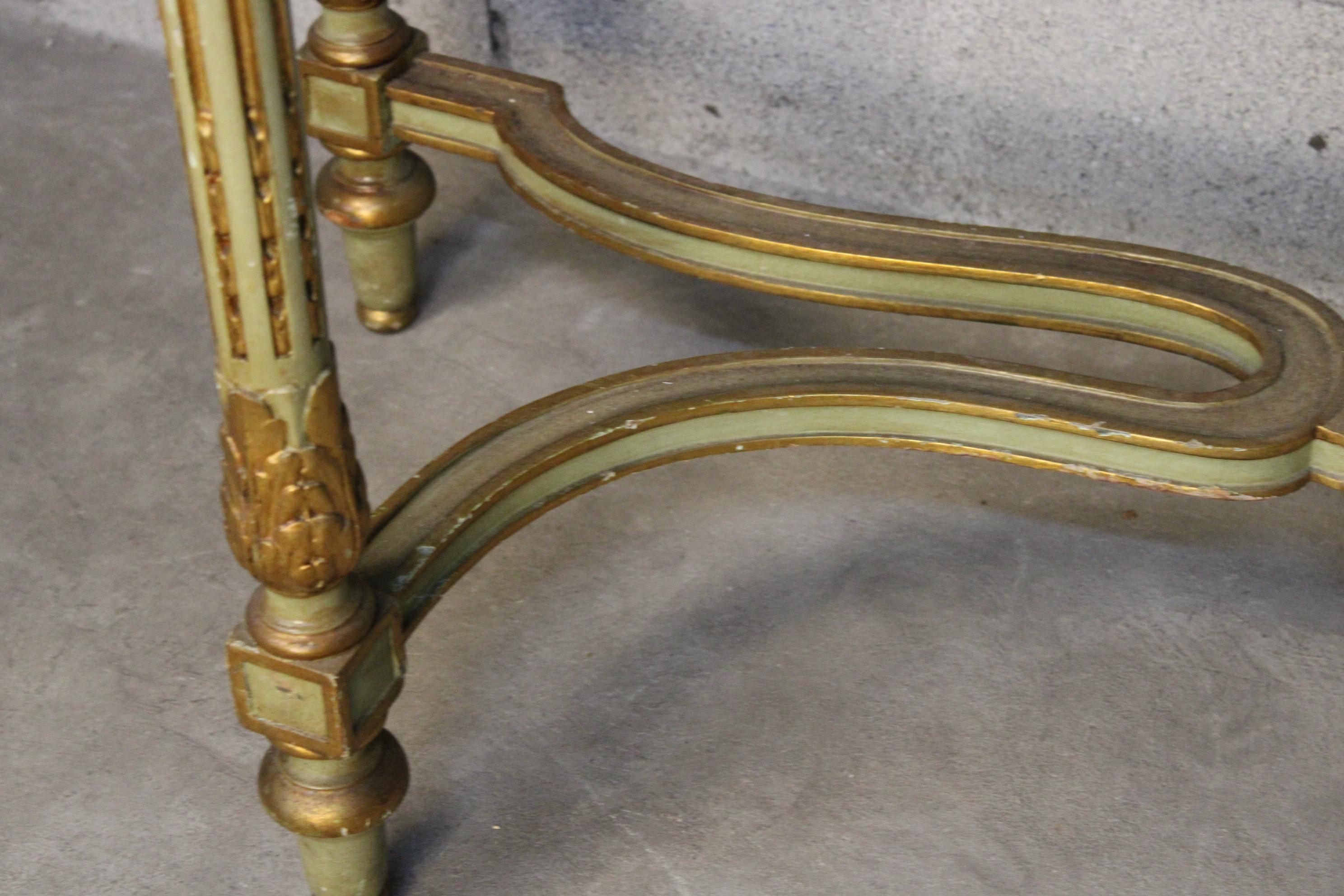 Late 19th Century Louis XVI style gilded Console Table circa 1870 Italy 