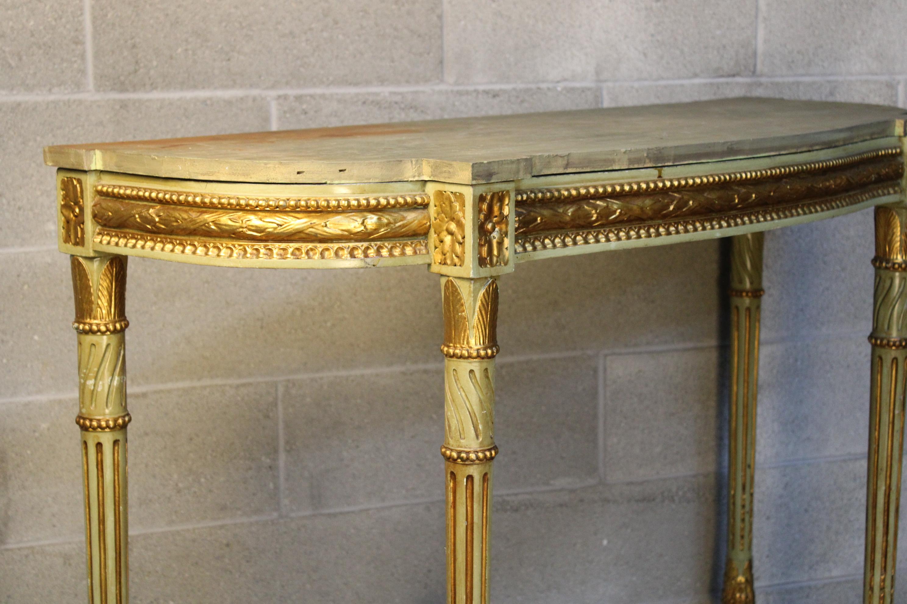 Louis XVI style gilded Console Table circa 1870 Italy  1