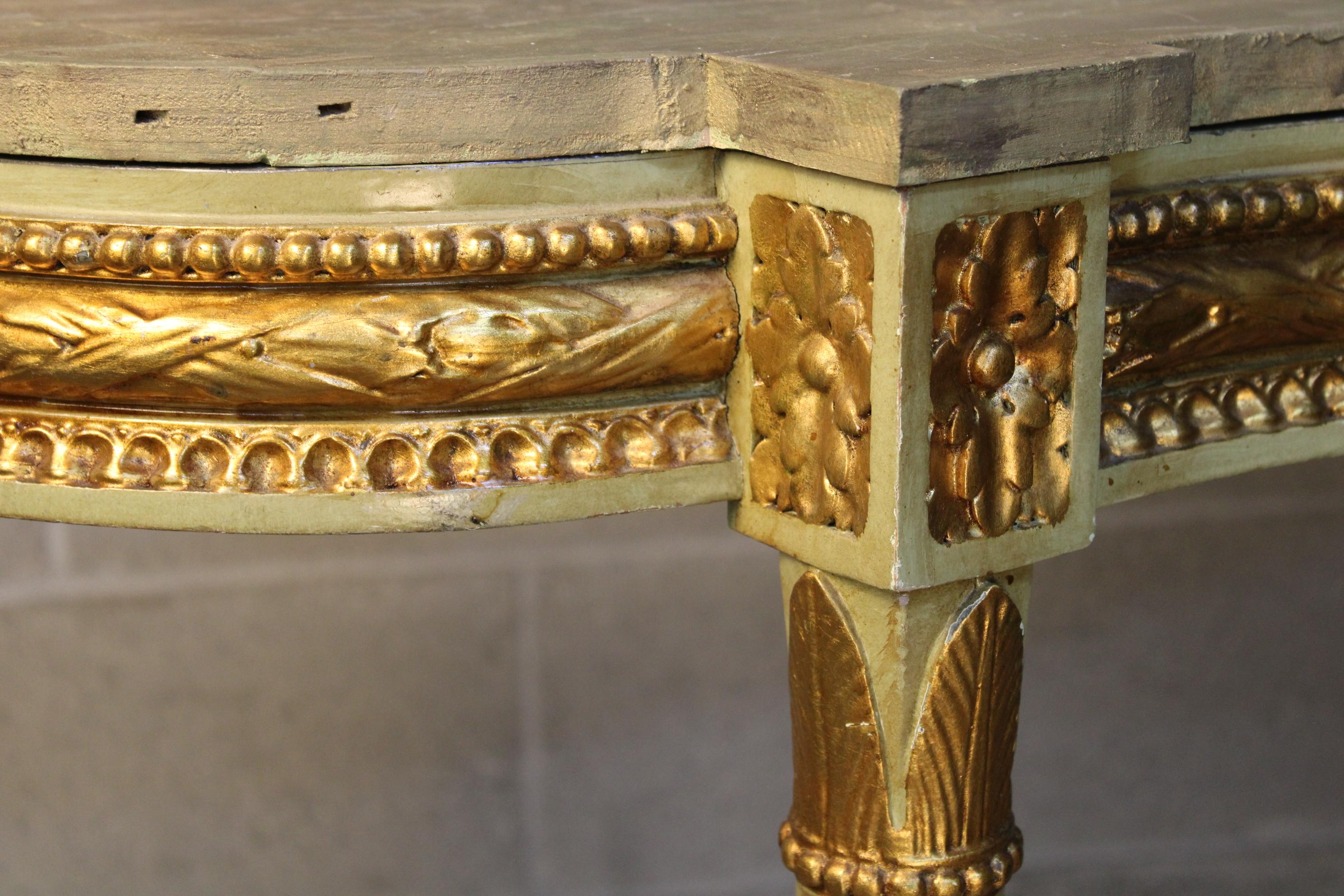 Louis XVI style gilded Console Table circa 1870 Italy  2