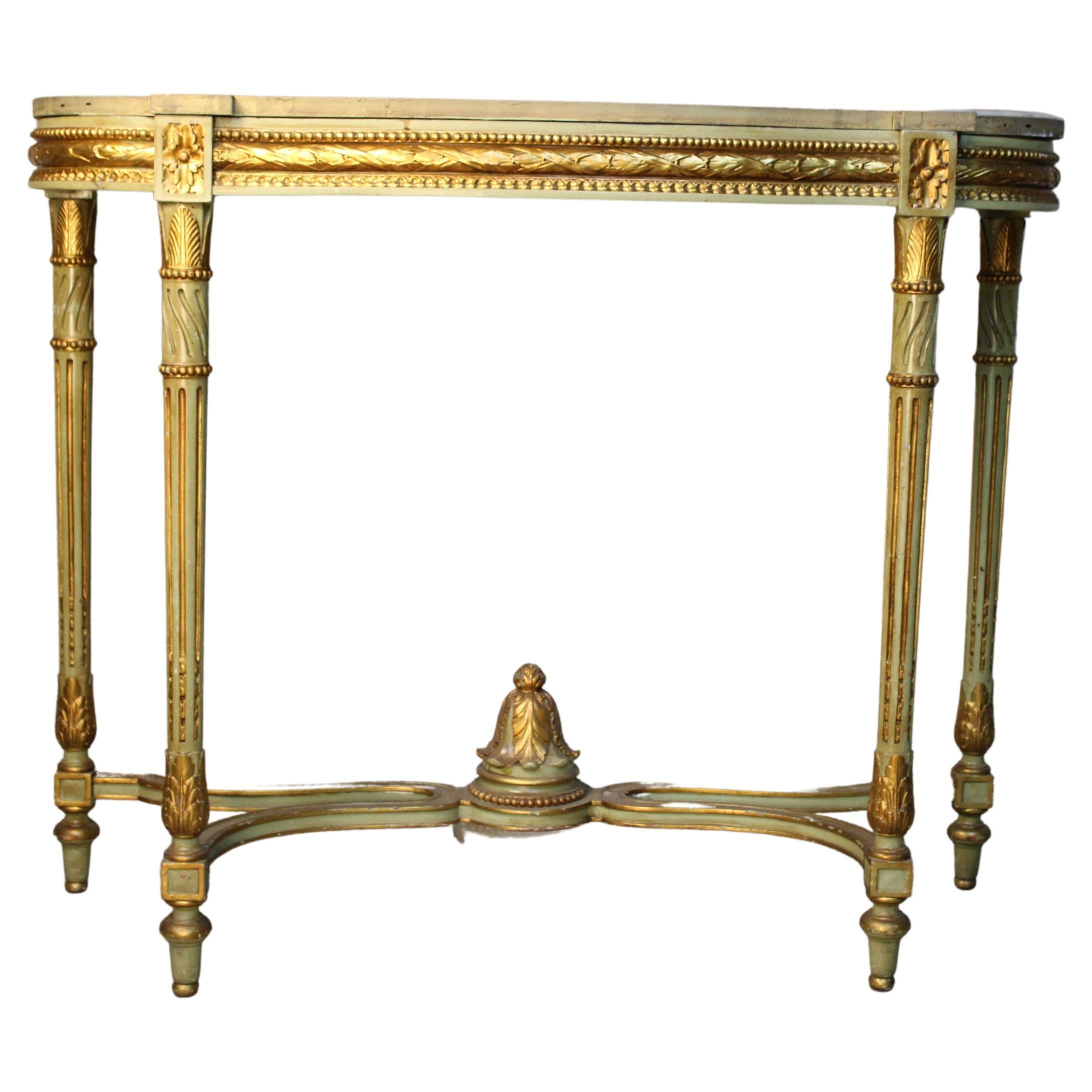 Louis XVI style gilded Console Table circa 1870 Italy 
