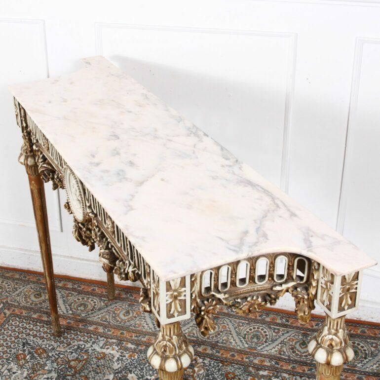 20th Century Louis XVI Console Table with Porcelain Cameo