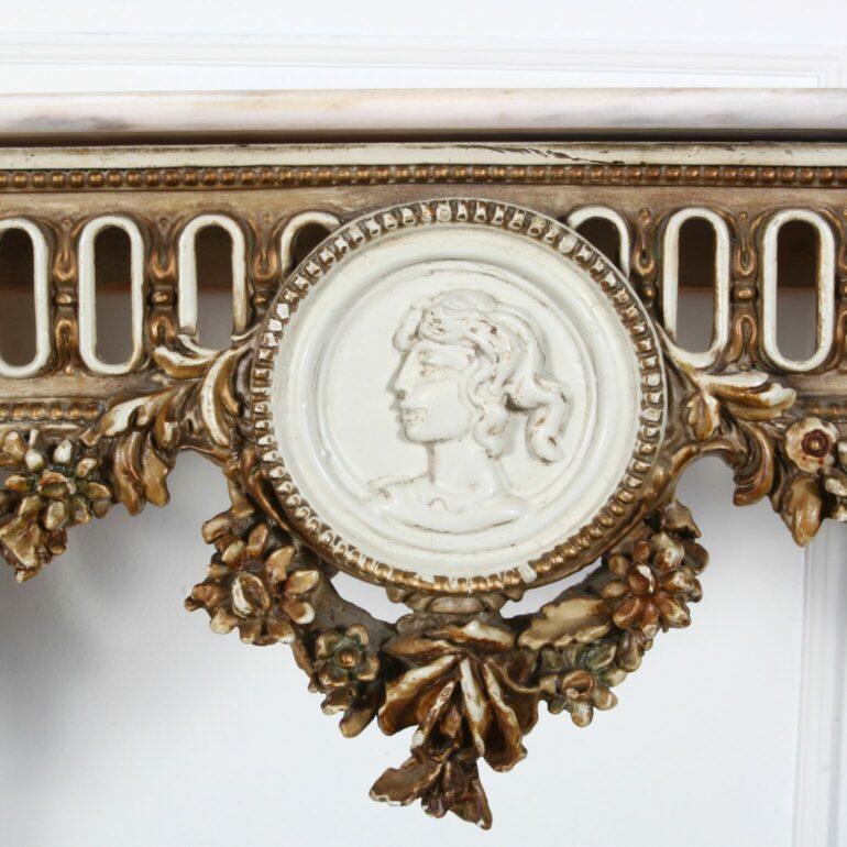Louis XVI Console Table with Porcelain Cameo 1