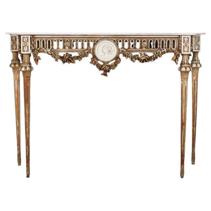 Louis XVI Console Table with Porcelain Cameo
