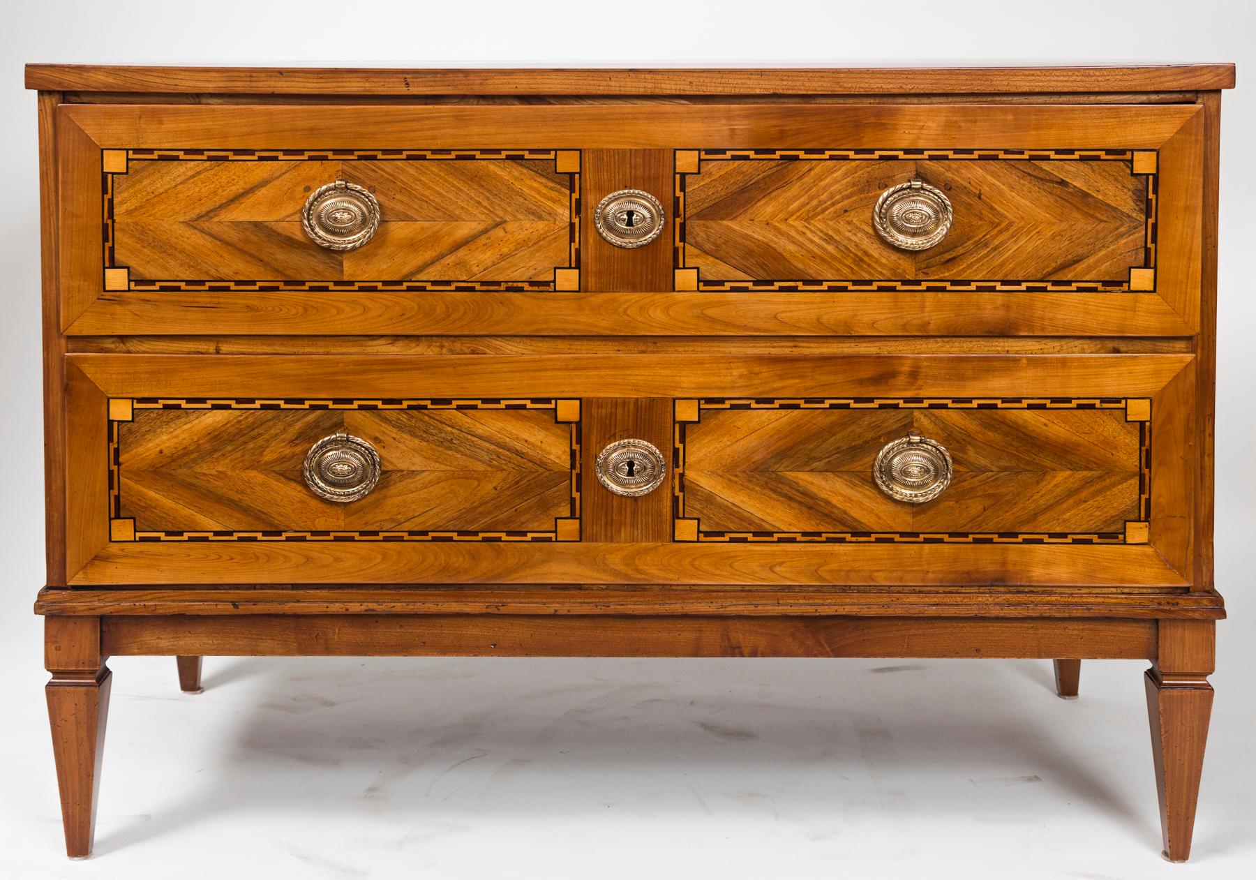 Neoclassical Louis XVI Continental Commode in Fruitwood