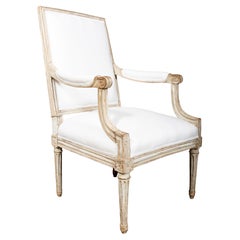 Fauteuil Louis XVI peint en crème