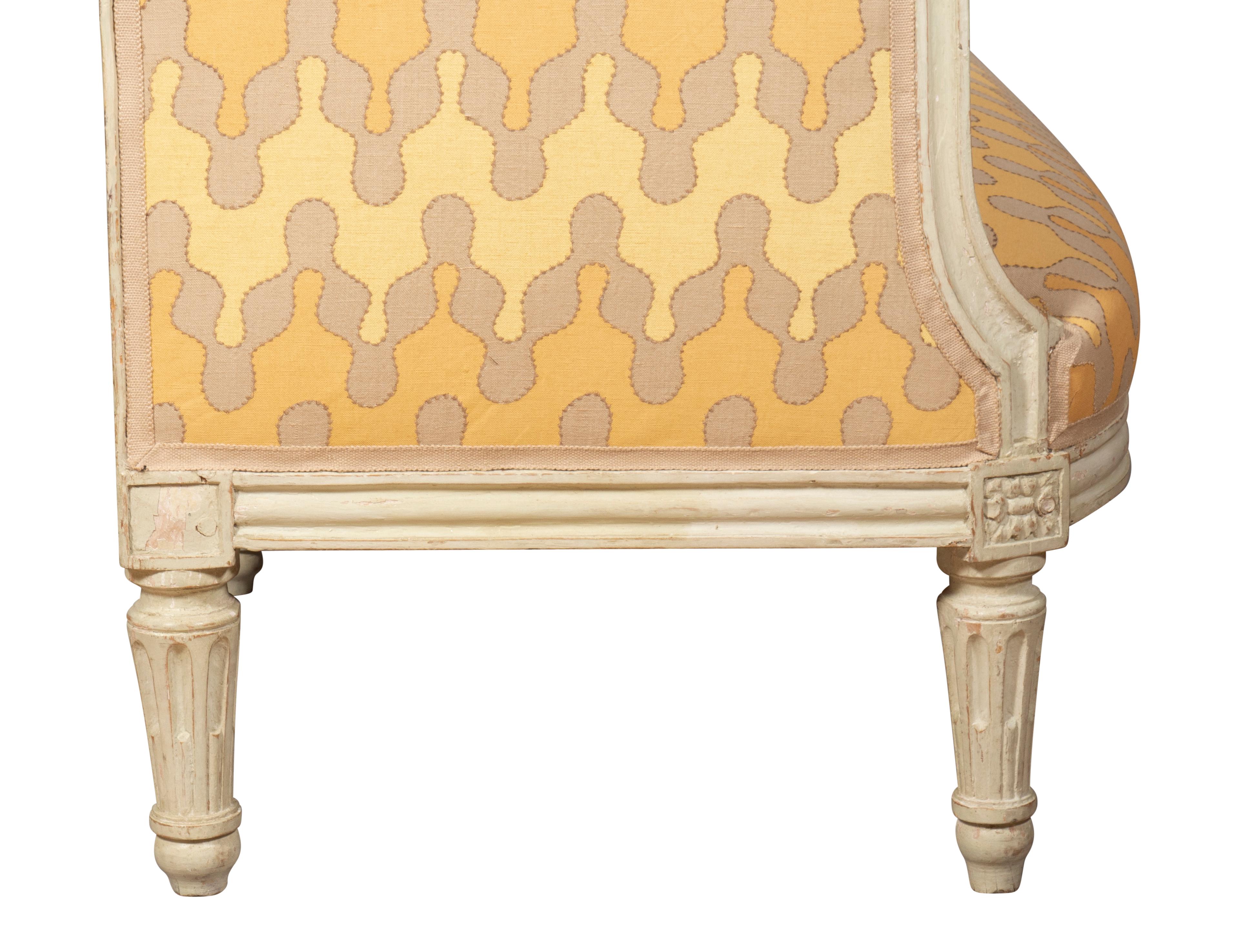 Louis XVI Creme Painted Canape For Sale 8