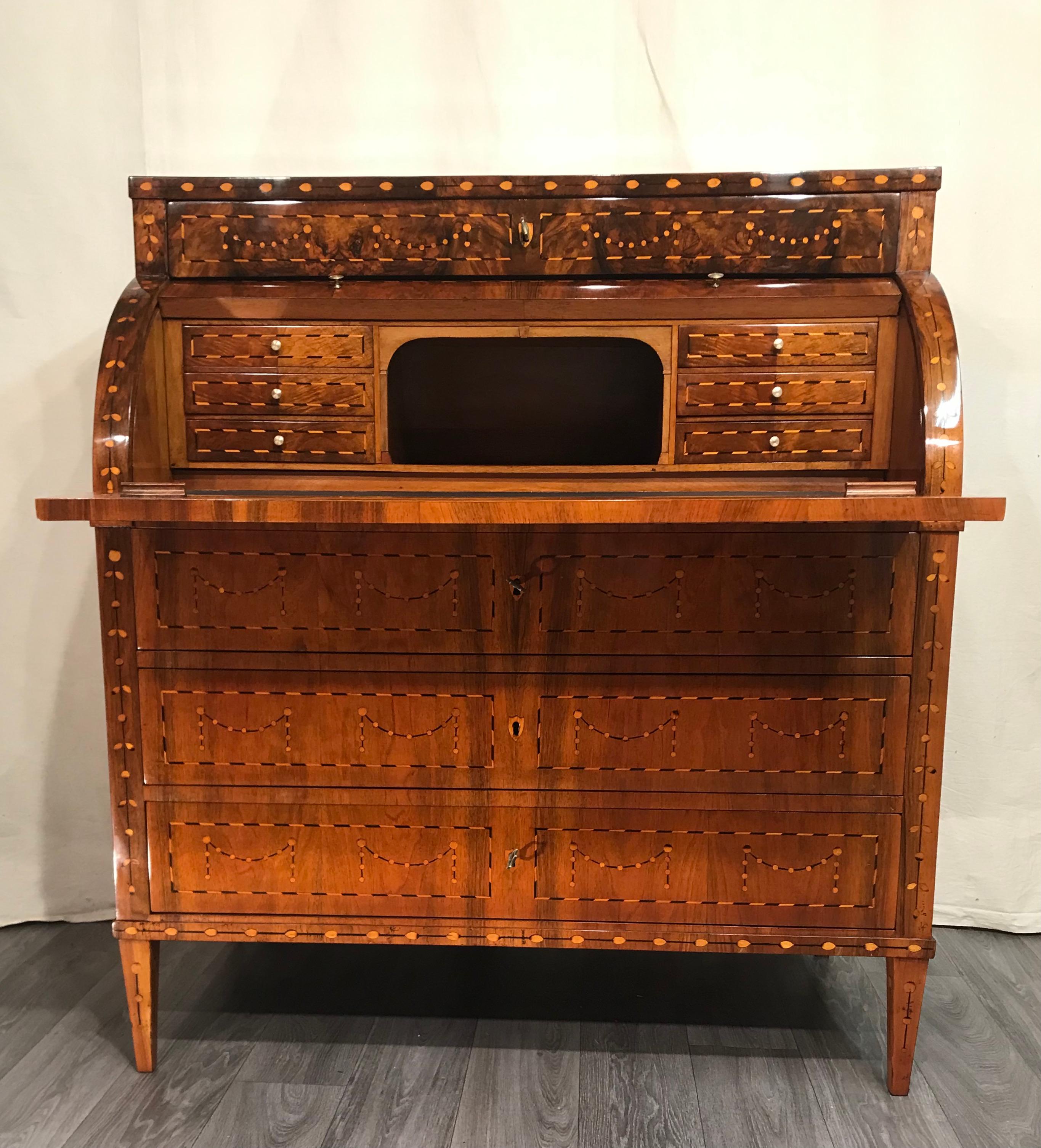 Late 18th Century Louis XVI Cylinder Desk, South Germany, 1780 For Sale