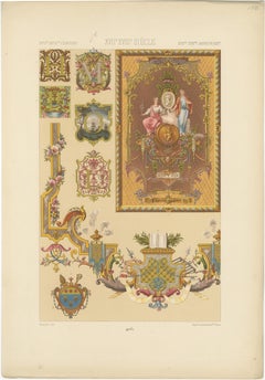 Chromolithographie décorative représentant Louis XVI, par Albert Racinet, Paris, vers 1873