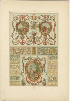 Panneau décoratif « Louis XVI », chromolithographie d'Albert Racinet, Paris, vers 1873