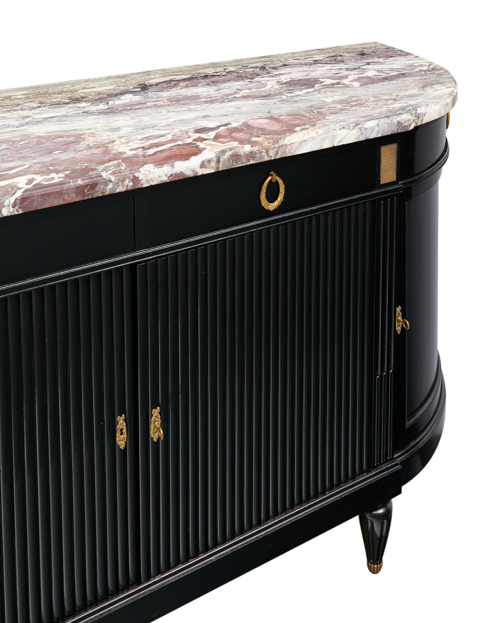 Ebonized Louis XVI Demilune Buffet For Sale