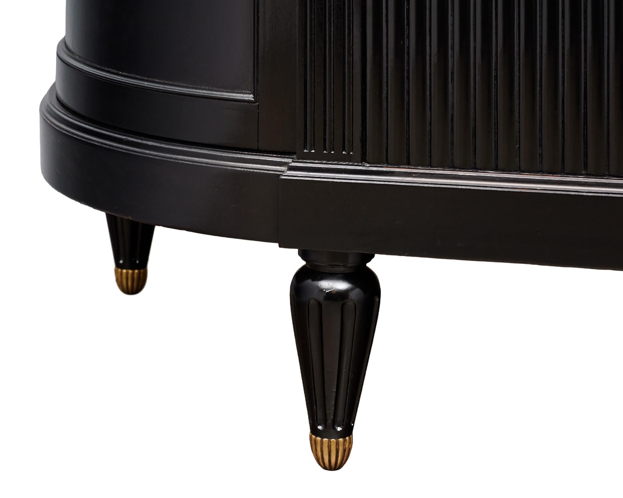 Brass Louis XVI Demilune Buffet For Sale