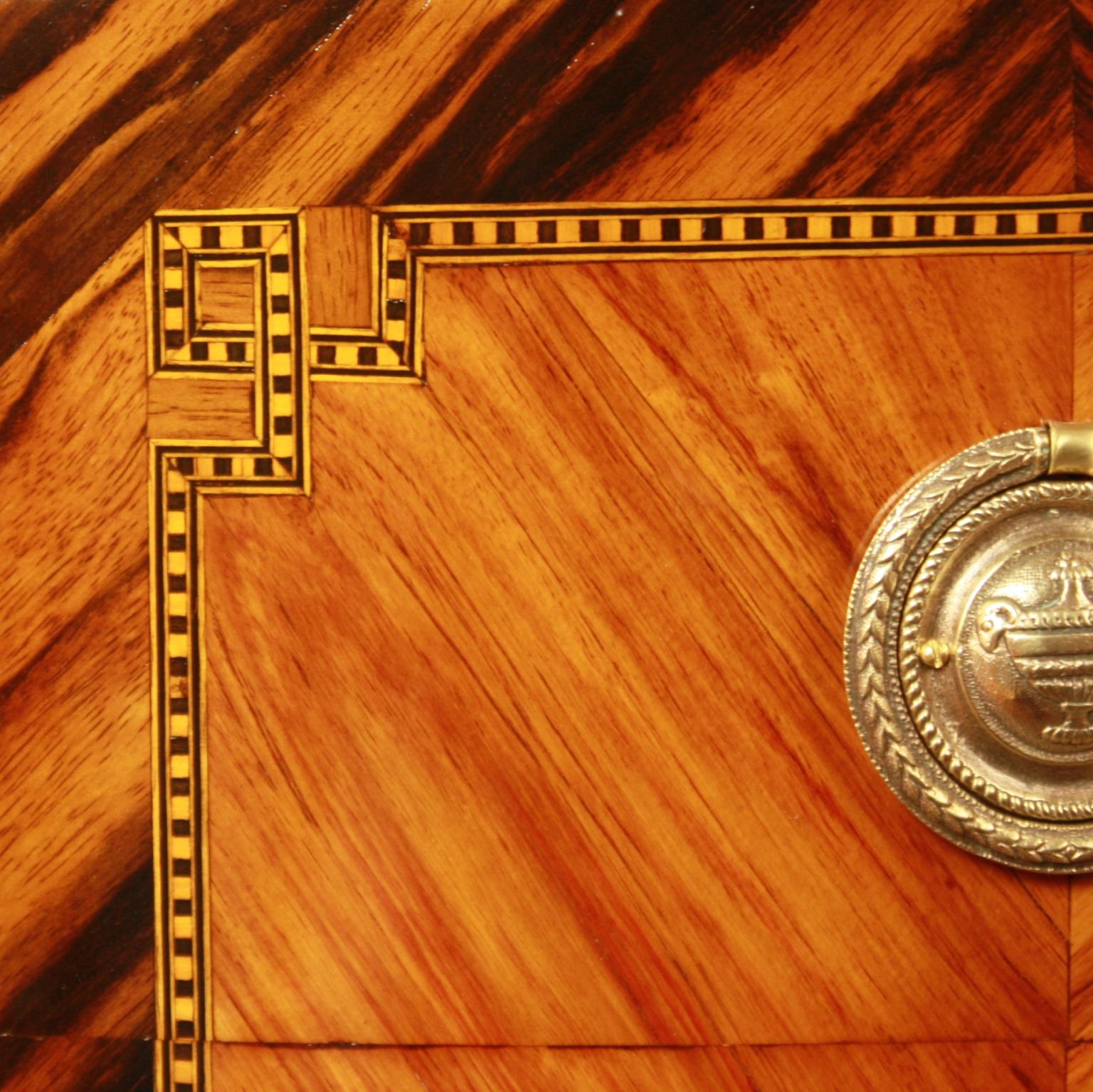 Late 18th Century Louis XVI Demilune Marquetry Cabinet, circa 1770