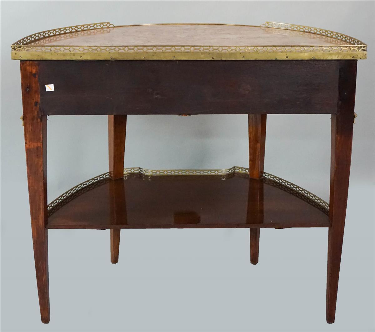 18th Century Louis XVI Demilune Table with Marble Top and Writing Surface