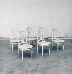 Louis XVI Design Style Dining Chair set Model Fer à Cheval, France 1940's