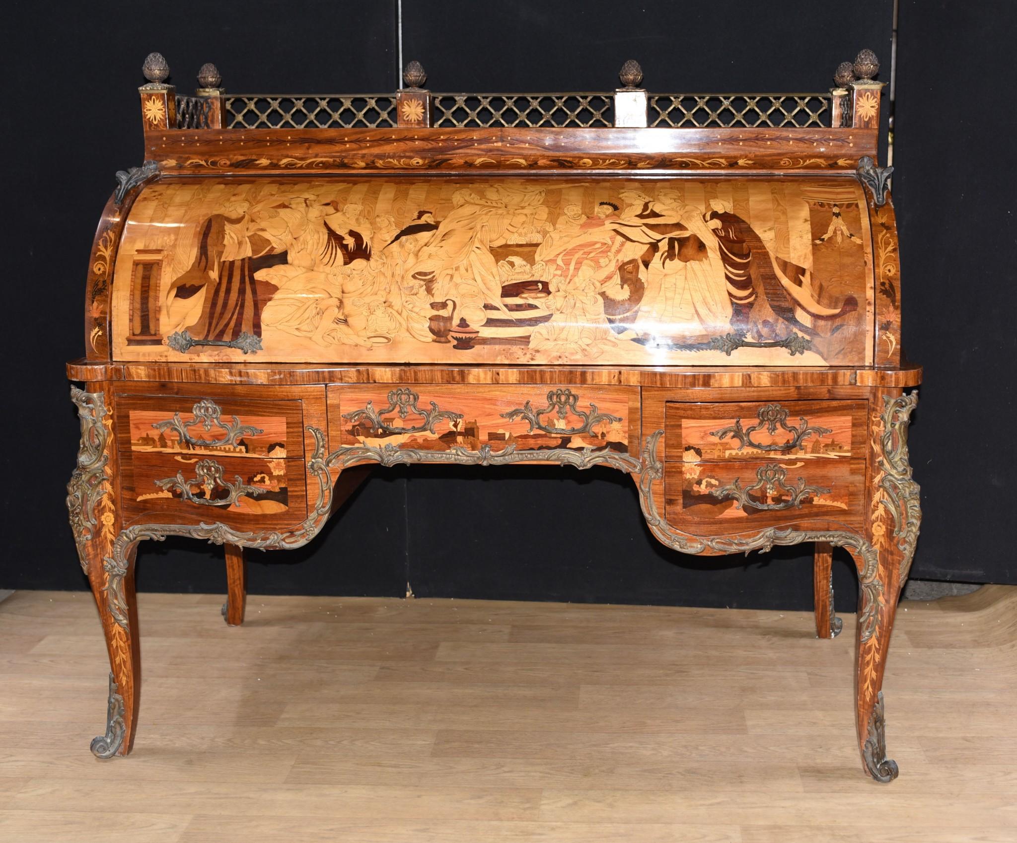 Louis XVI Desk - French Bureau Du Roi Roll Top 9