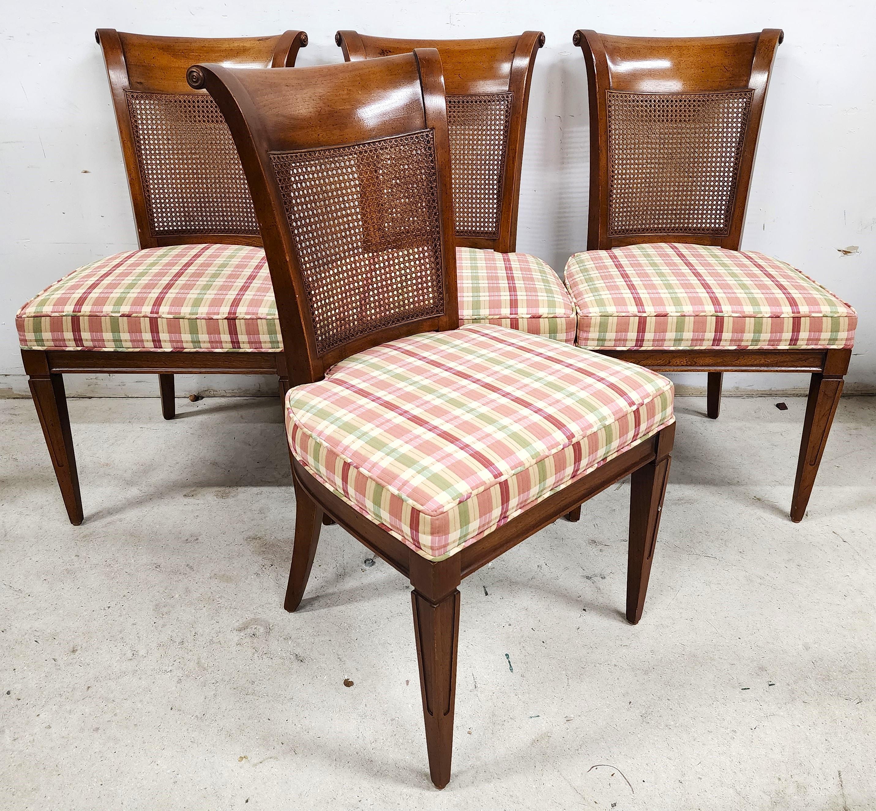 For FULL item description click on CONTINUE READING at the bottom of this page.

Offering One Of Our Recent Palm Beach Estate Fine Furniture Acquisitions Of A
Set of 4 Louis XVI Style Caned Back Dining Chairs Made of Solid Cherry
Exceptionally