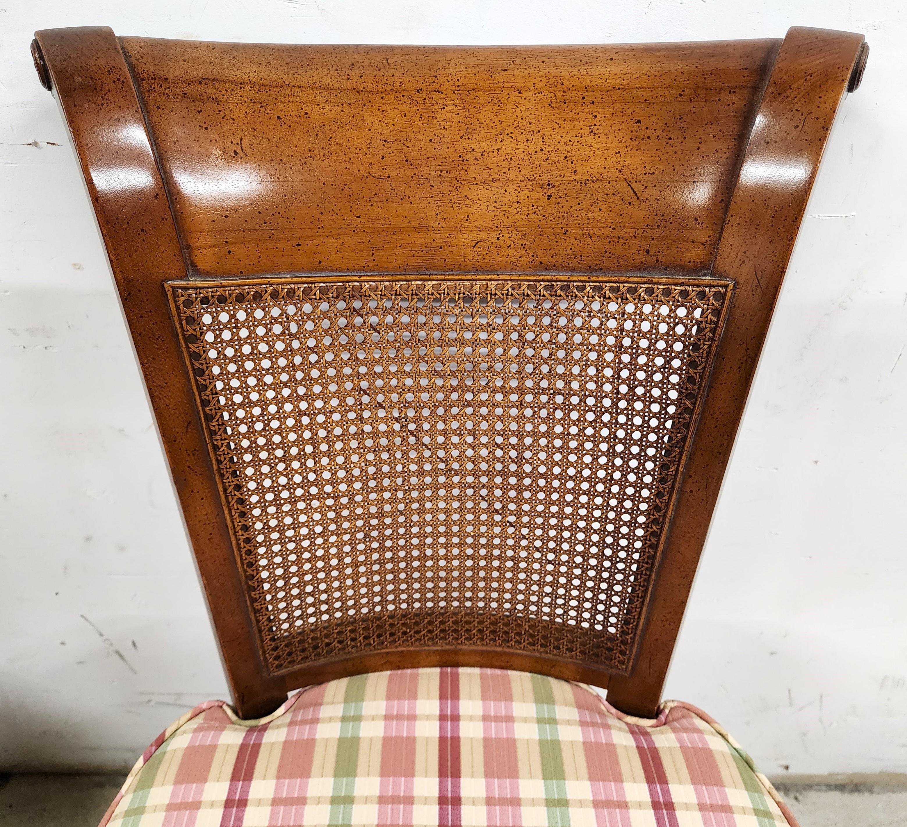 Late 20th Century Louis XVI Dining Chairs French Country Caned Back For Sale