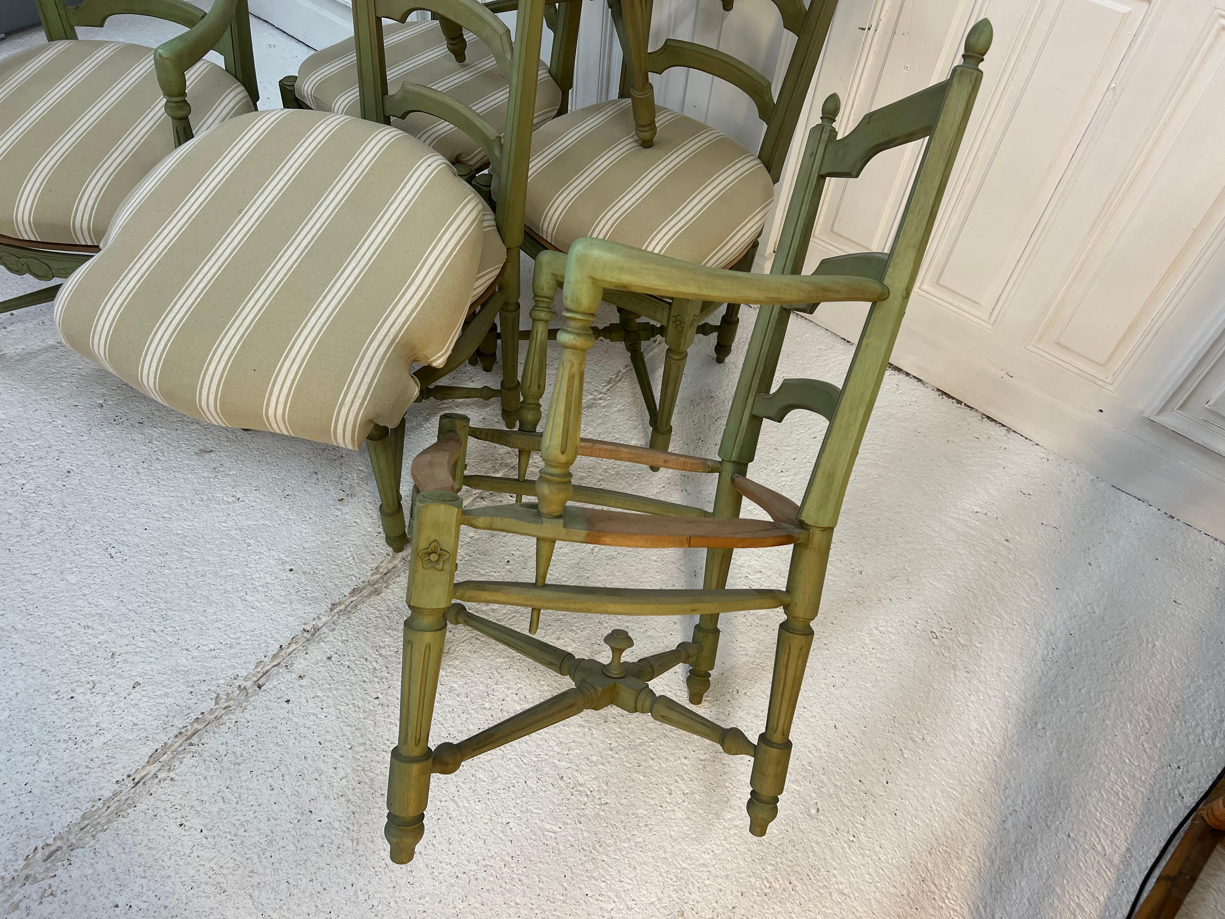 Louis XVI Dining Chairs, 20th Century In Excellent Condition For Sale In PÉZENAS, FR