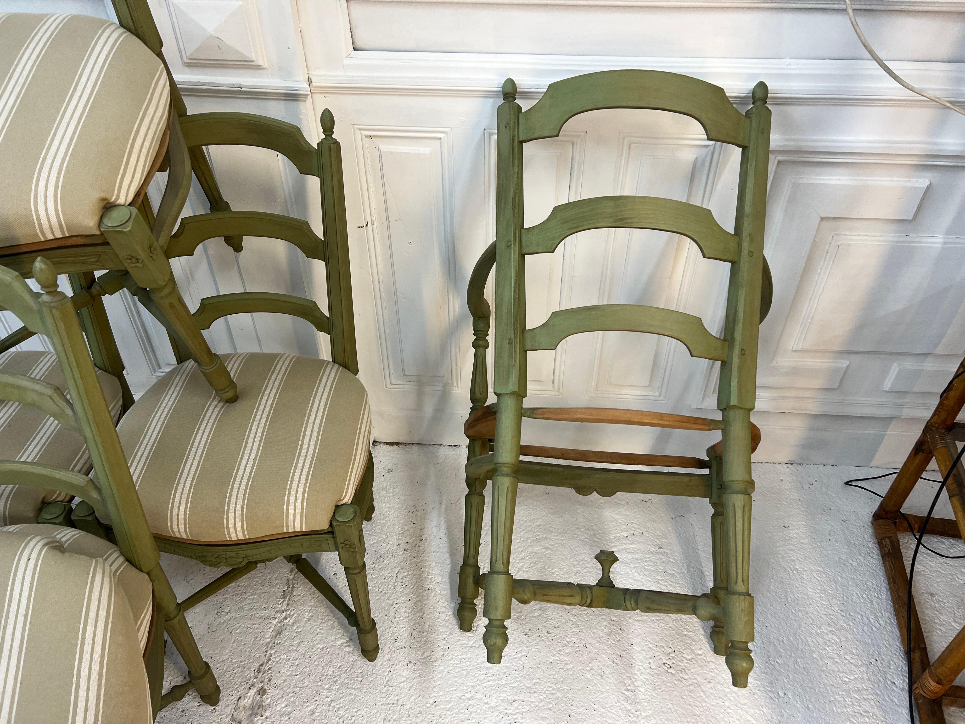 Textile Louis XVI Dining Chairs, 20th Century For Sale
