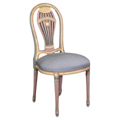 Louis XVI Directoire Style Paint Decorated Balloon Back Chair Jansen Style