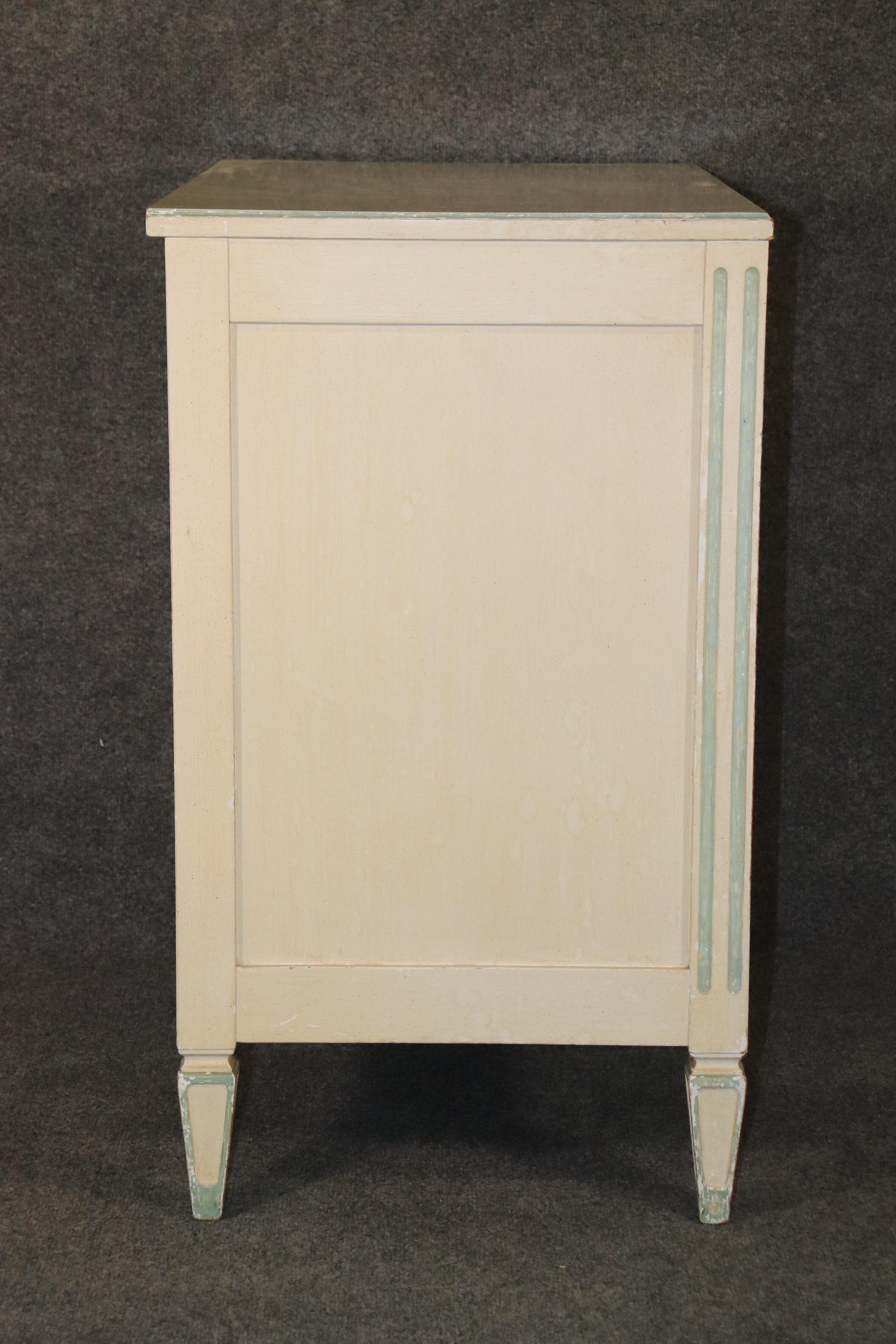 Louis XVI Directoire Style Paint Decorated Chest of Drawers Commode by Bodart In Good Condition In Swedesboro, NJ